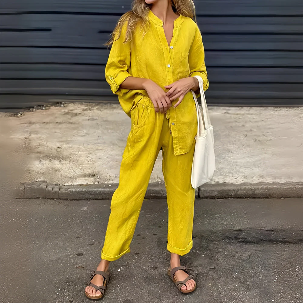 Heidi-Mode | Langarmhemd und Hose Aus Baumwolle und Leinen für Damen - Image 17
