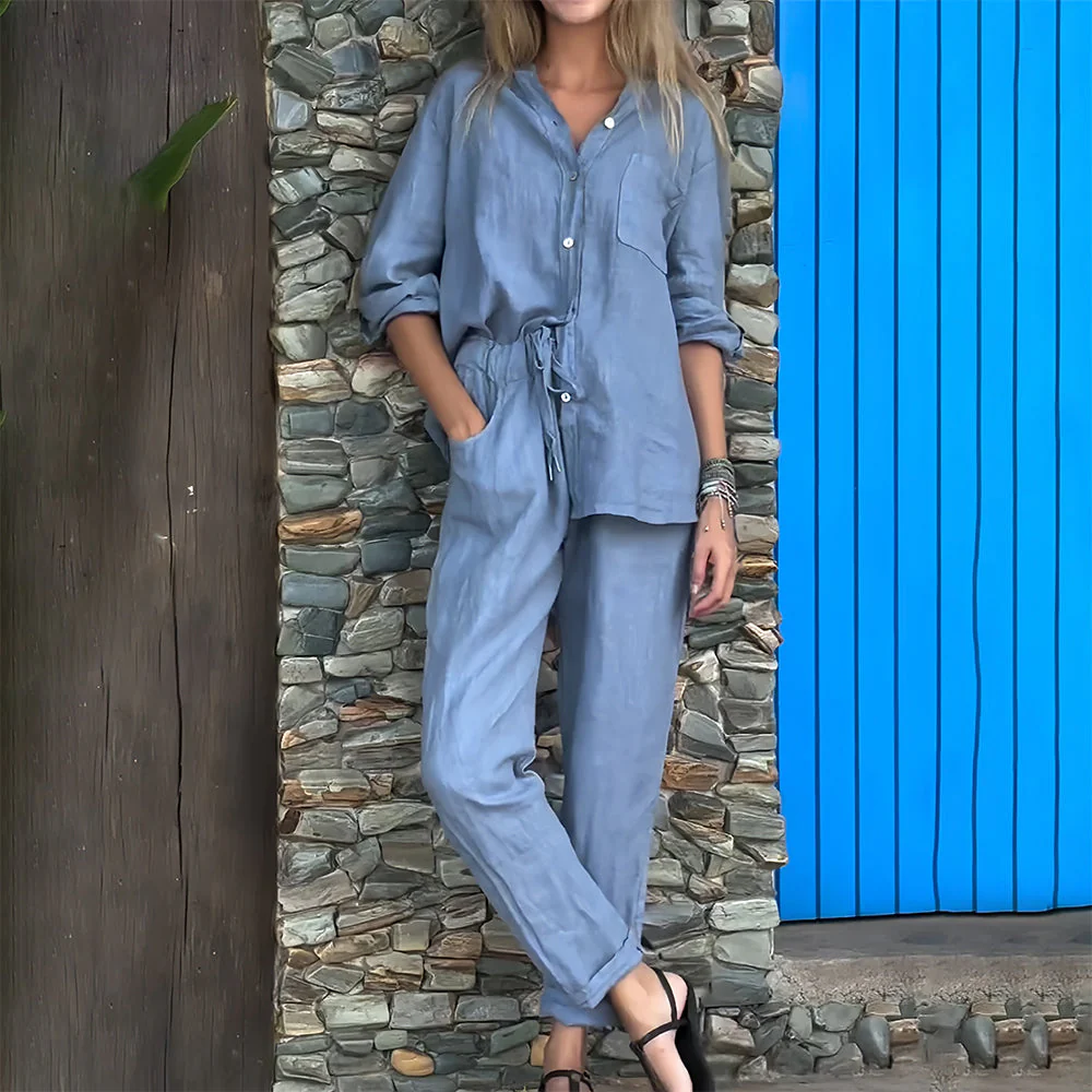 Heidi-Mode | Langarmhemd und Hose Aus Baumwolle und Leinen für Damen - Image 20