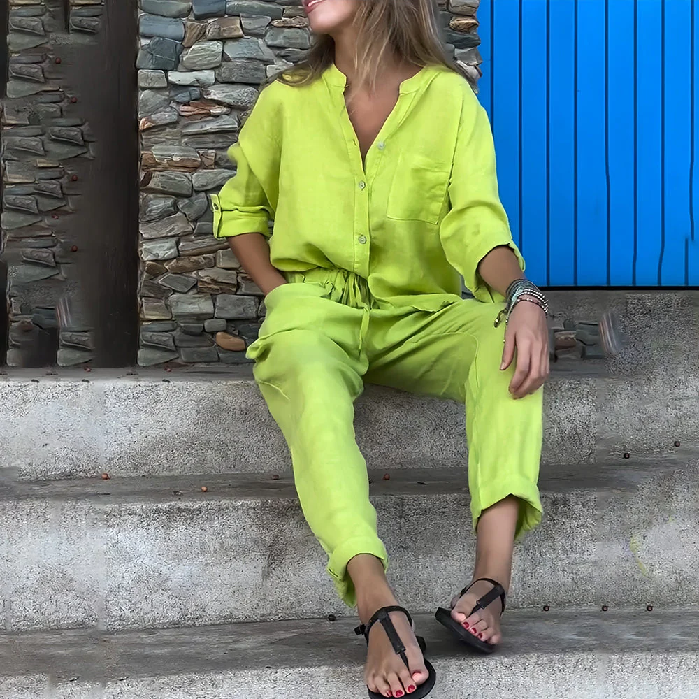 Heidi-Mode | Langarmhemd und Hose Aus Baumwolle und Leinen für Damen - Image 21