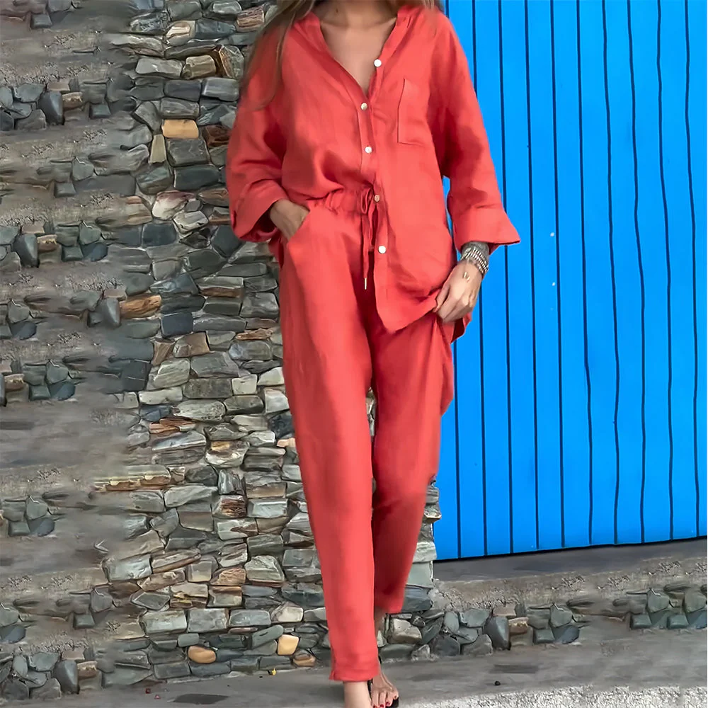 Heidi-Mode | Langarmhemd und Hose Aus Baumwolle und Leinen für Damen - Image 22