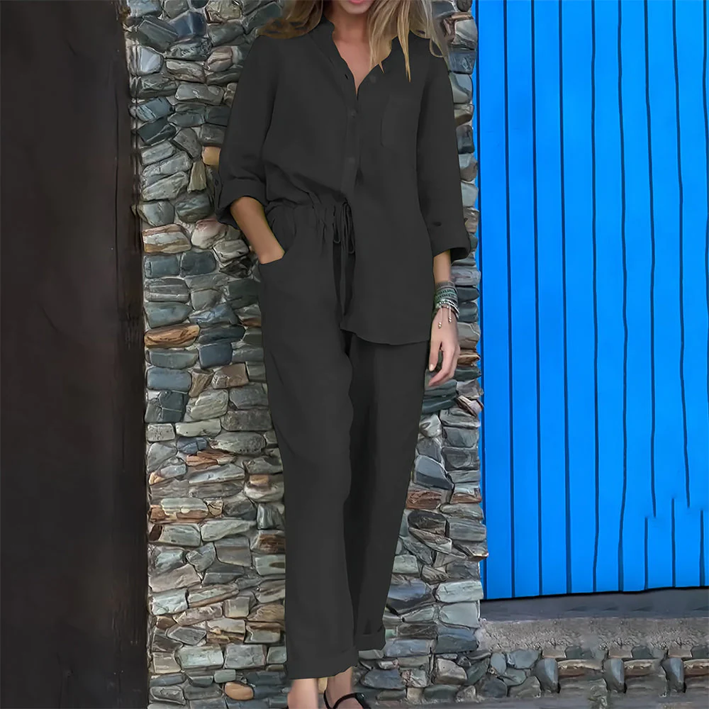 Heidi-Mode | Langarmhemd und Hose Aus Baumwolle und Leinen für Damen - Image 23