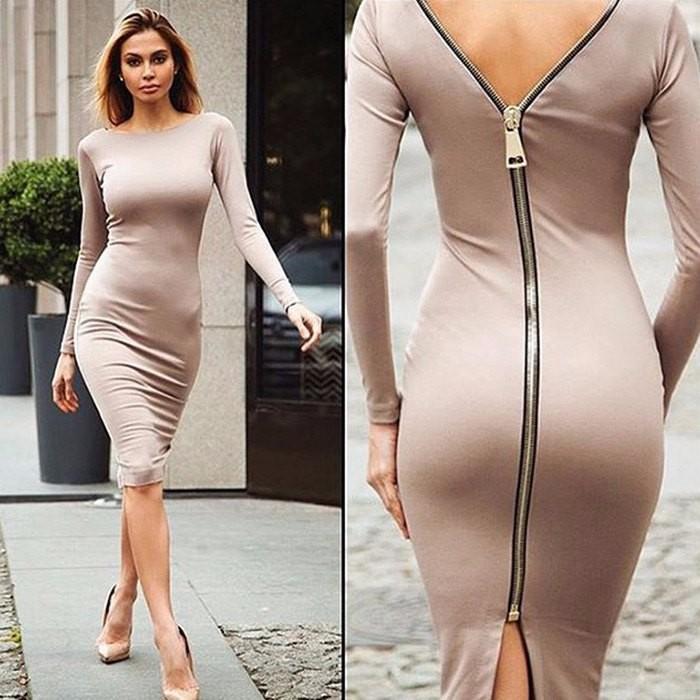 Heidi-Mode | Langarmkleid mit Reißverschluss Hinten - Image 4