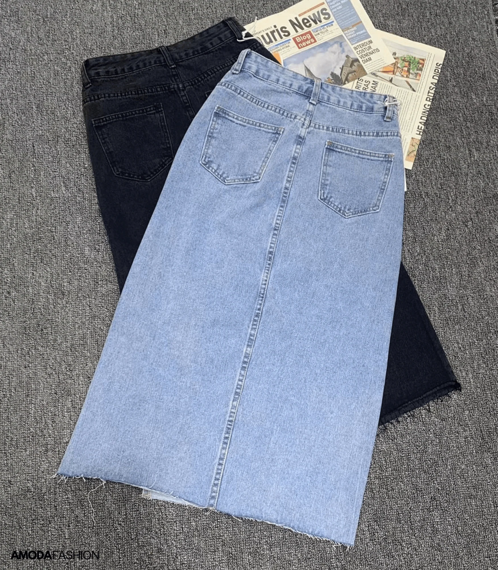 Heidi-Mode | Langer Bleistift-Denimrock mit Seitenschlitz - Image 5