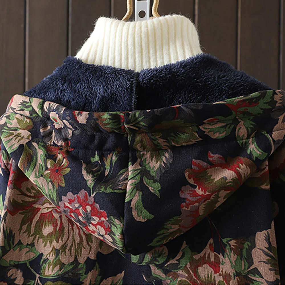 Heidi-Mode | Langer Mantel Im Vintage-Stil mit Blumendruck - Image 5