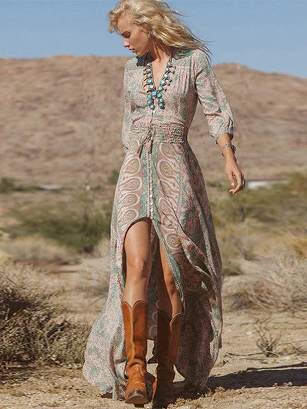 Heidi-Mode | Lange Chiffonkleid mit Rüschen