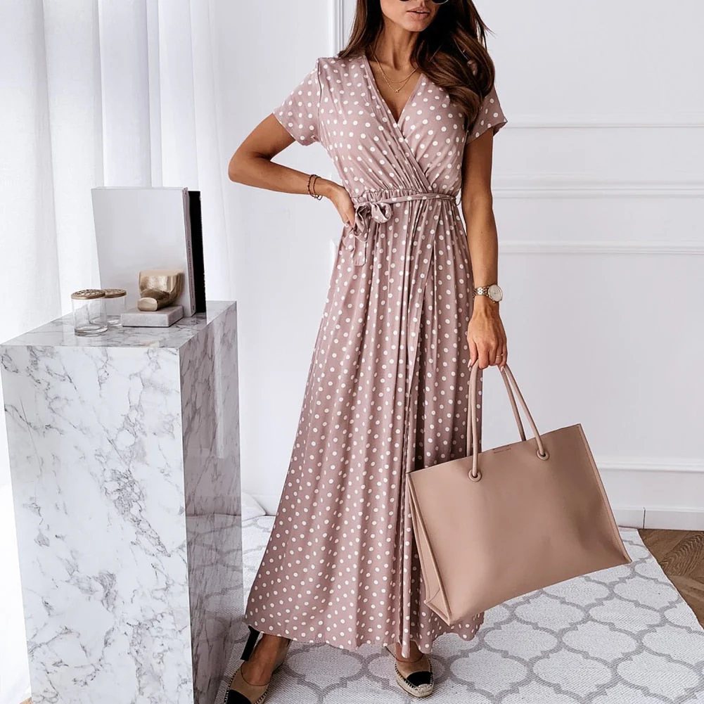 Heidi-Mode | Langes Gepunktetes Kleid