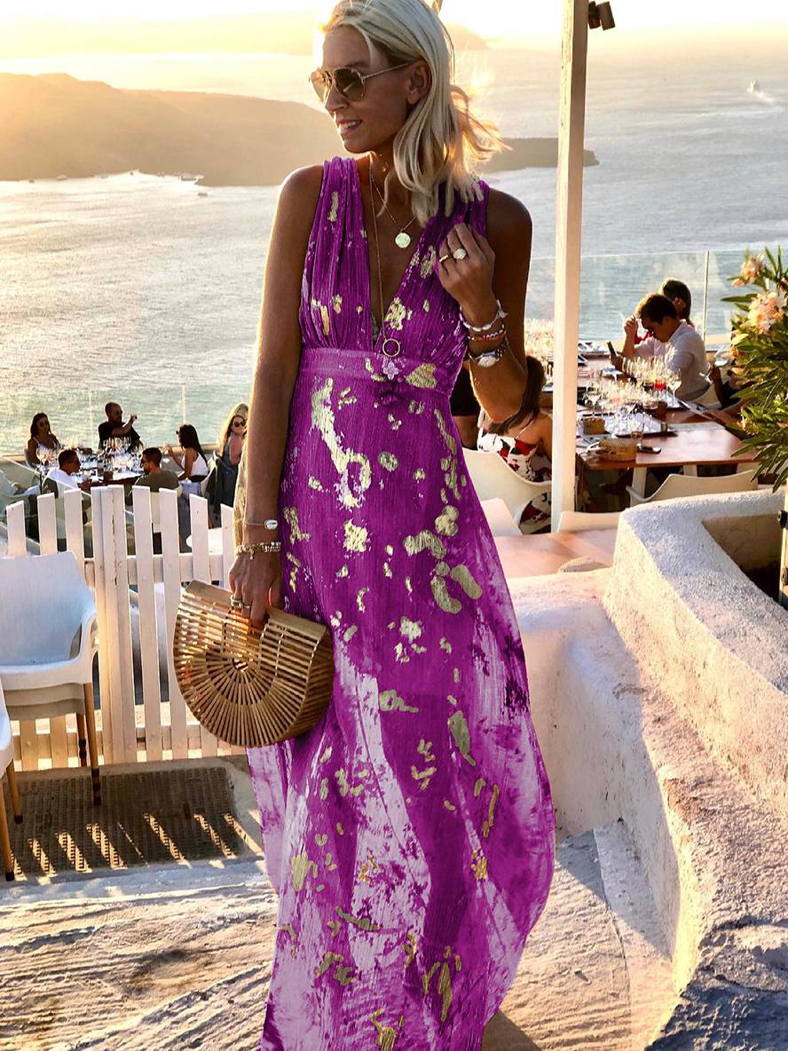 Heidi-Mode | Langes Kleid Bronzage Glänzend Pailletten V-Ausschnitt Ohne Ärmel Elegante Damen Abendkleid Strand - Image 11