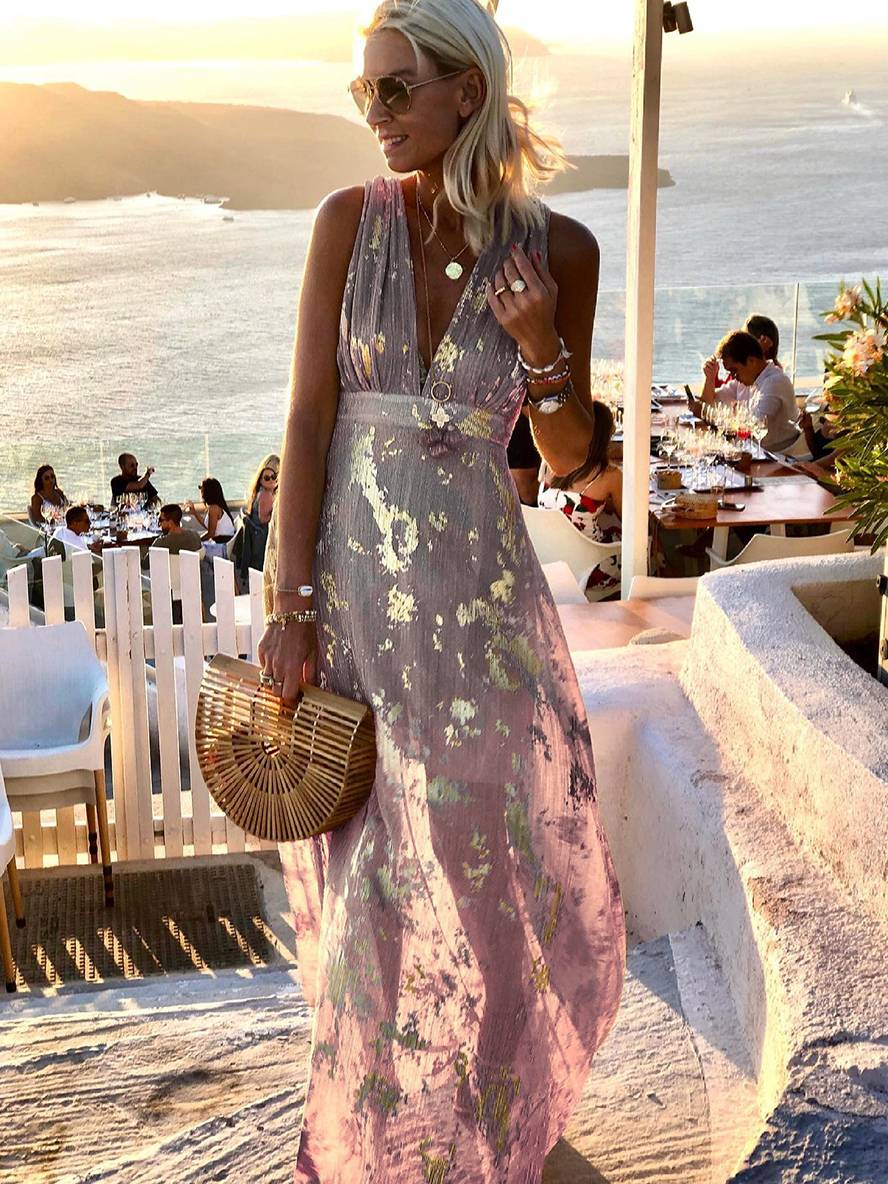 Heidi-Mode | Langes Kleid Bronzage Glänzend Pailletten V-Ausschnitt Ohne Ärmel Elegante Damen Abendkleid Strand - Image 12