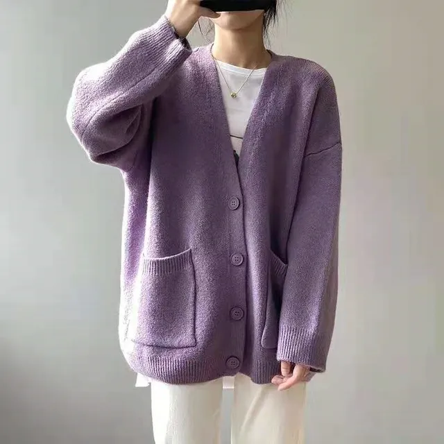 Heidi-Mode | Lässige Strickjacken mit V-Ausschnitt und Langen Ärmeln - Image 8
