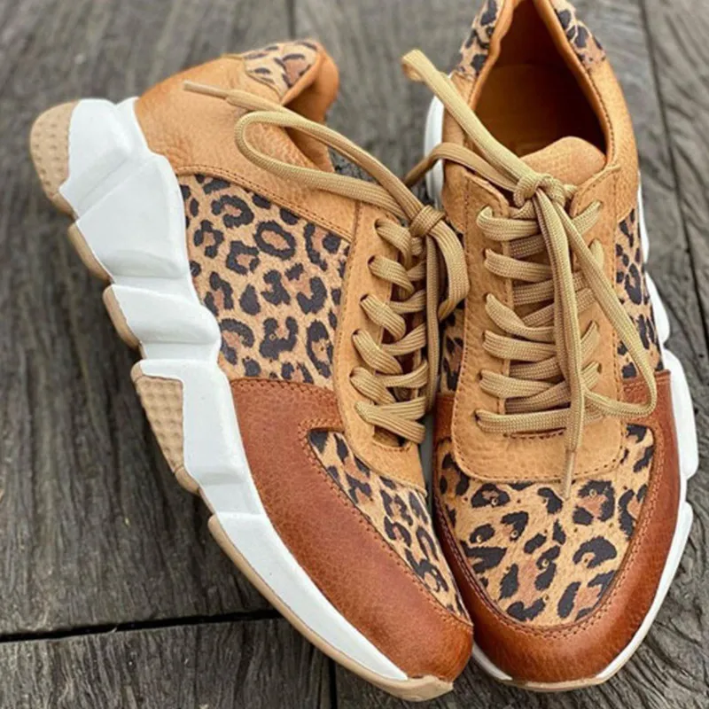 Heidi-Mode | Lässige Vulkanisierte Leoparden-Sneakers mit Dicken Sohlen - Image 2