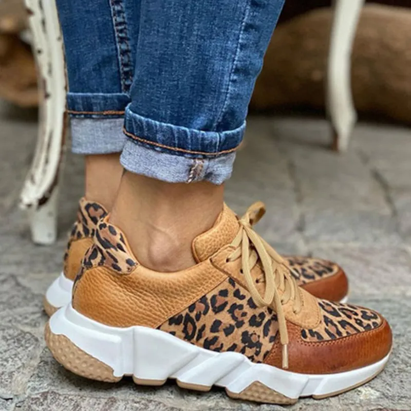 Heidi-Mode | Lässige Vulkanisierte Leoparden-Sneakers mit Dicken Sohlen - Image 3