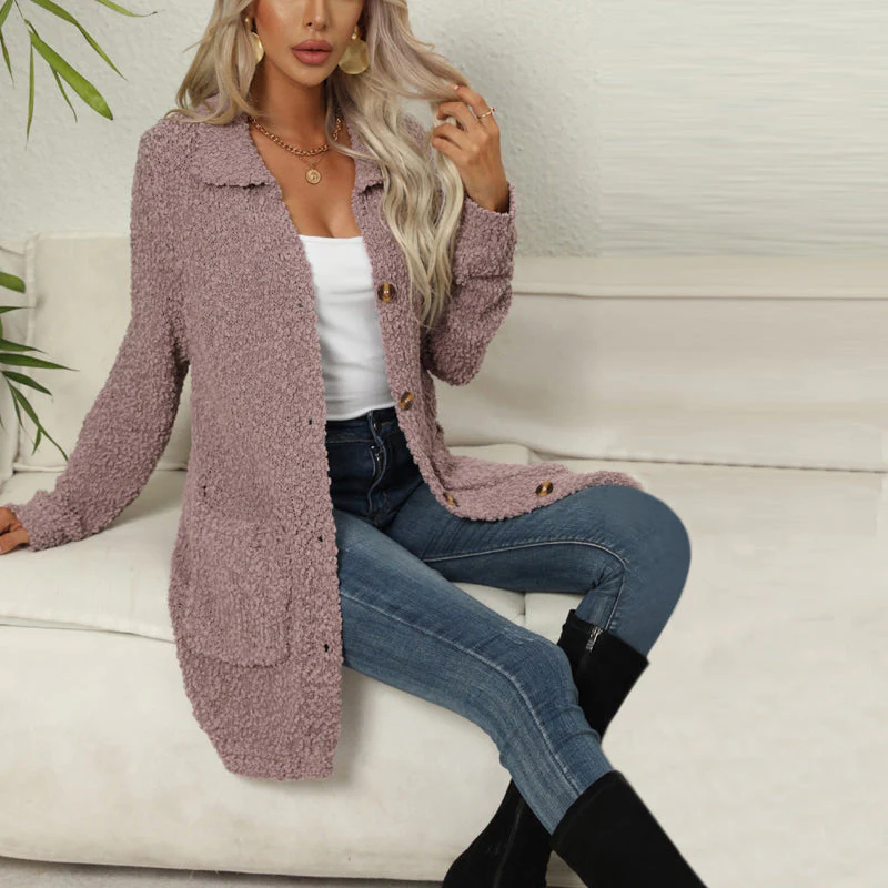 Heidi-Mode | Lässiger Einfarbiger Cardigan - Image 3