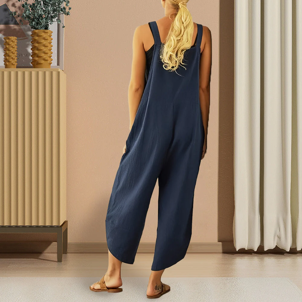 Heidi-Mode | Lässiger, Lockerer Overall In Volltonfarbe für Damen - Image 11