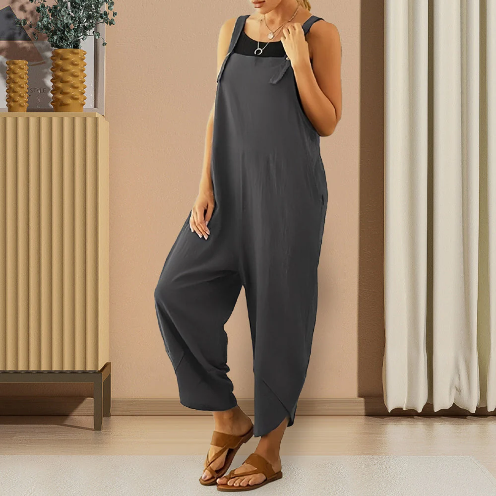Heidi-Mode | Lässiger, Lockerer Overall In Volltonfarbe für Damen - Image 13