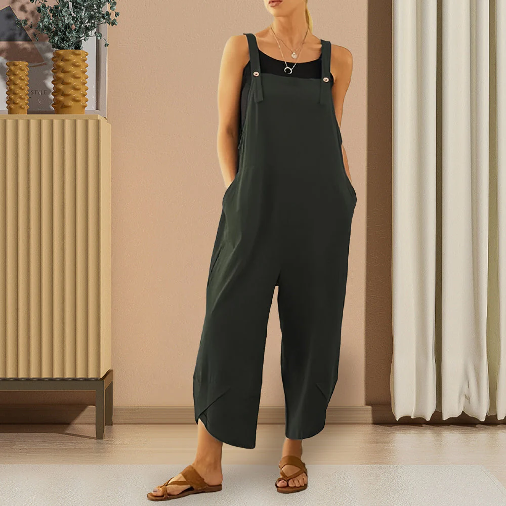 Heidi-Mode | Lässiger, Lockerer Overall In Volltonfarbe für Damen - Image 14