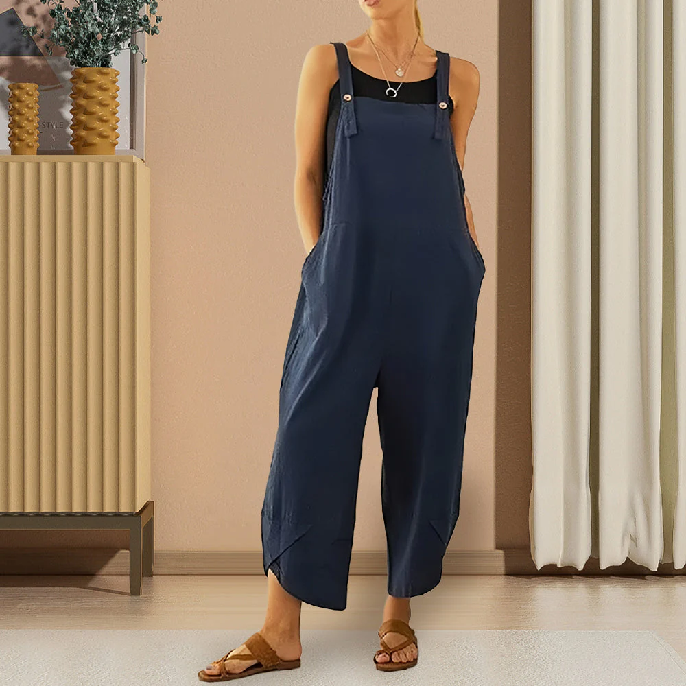 Heidi-Mode | Lässiger, Lockerer Overall In Volltonfarbe für Damen - Image 16