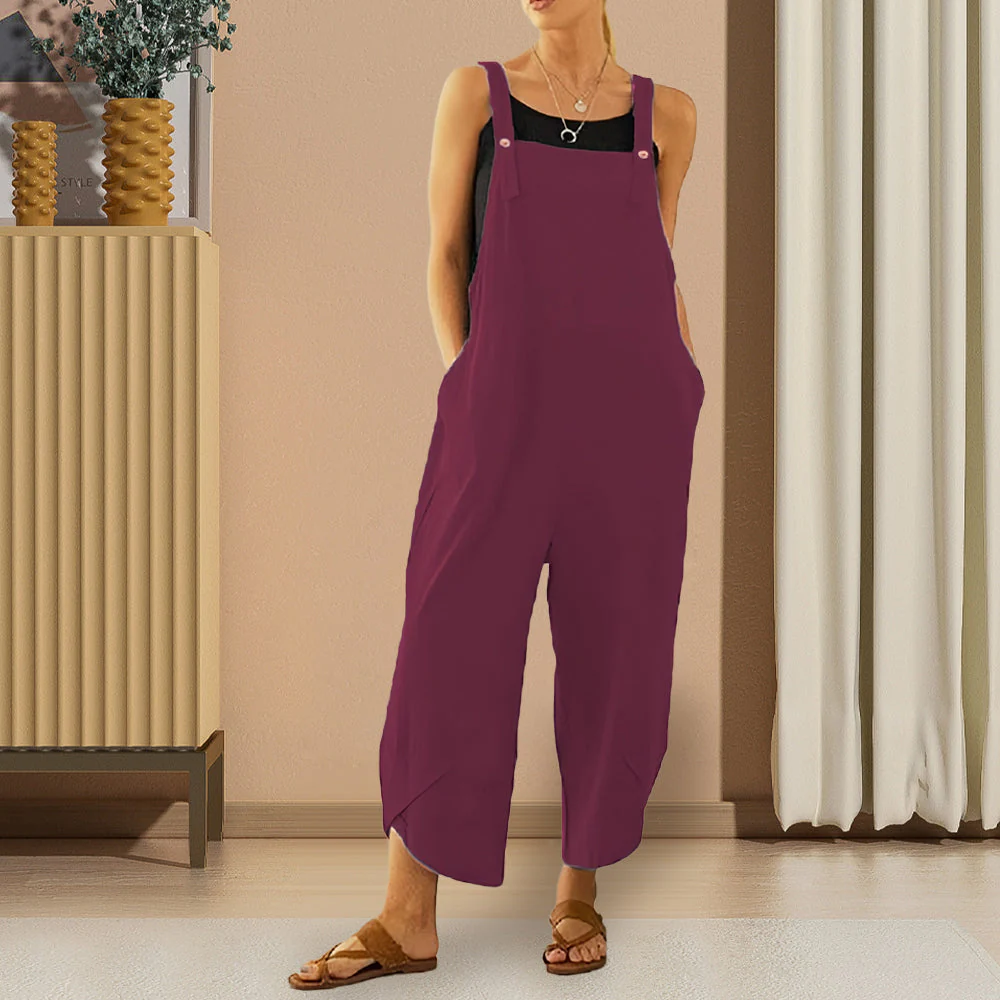 Heidi-Mode | Lässiger, Lockerer Overall In Volltonfarbe für Damen - Image 17