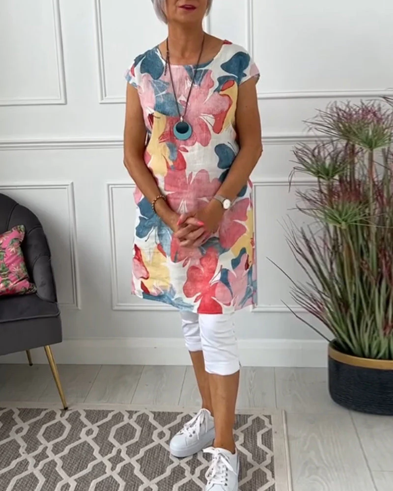 Heidi-Mode | Lässiges Longtop mit Farbenfrohem Blumenprint - Image 4