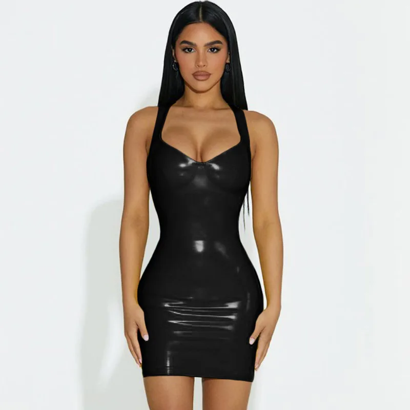 Heidi-Mode | Latex Kleid mit Verstellbaren Trägern