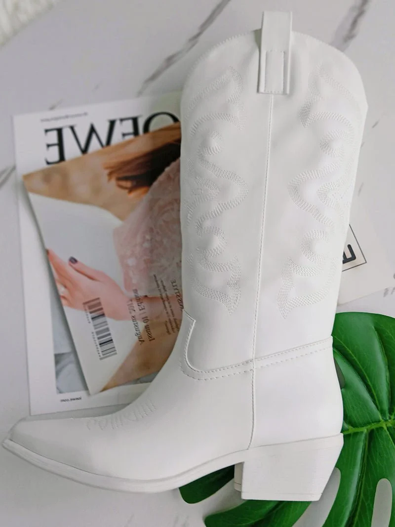 Heidi-Mode | Leder Cowboystiefel Schwarze Sohle - Image 5
