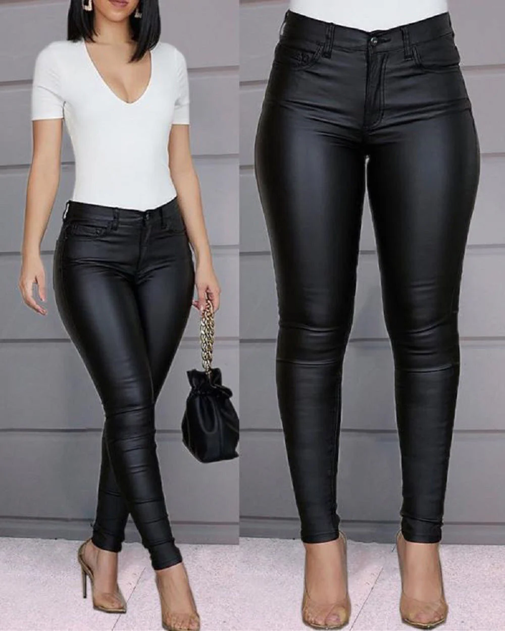 Heidi-Mode | Lederähnliche, Figurbetonte Leggings mit Hohem Bund - Image 5