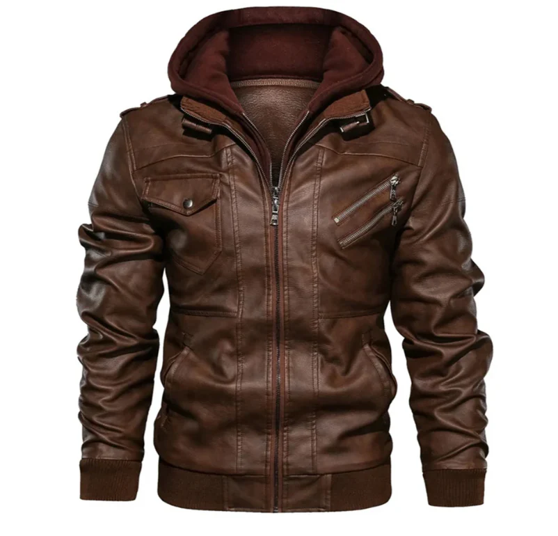 Heidi-Mode | Lederjacke mit Kapuze für Herren