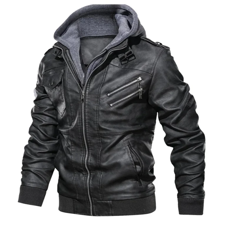 Heidi-Mode | Lederjacke mit Kapuze für Herren - Image 2