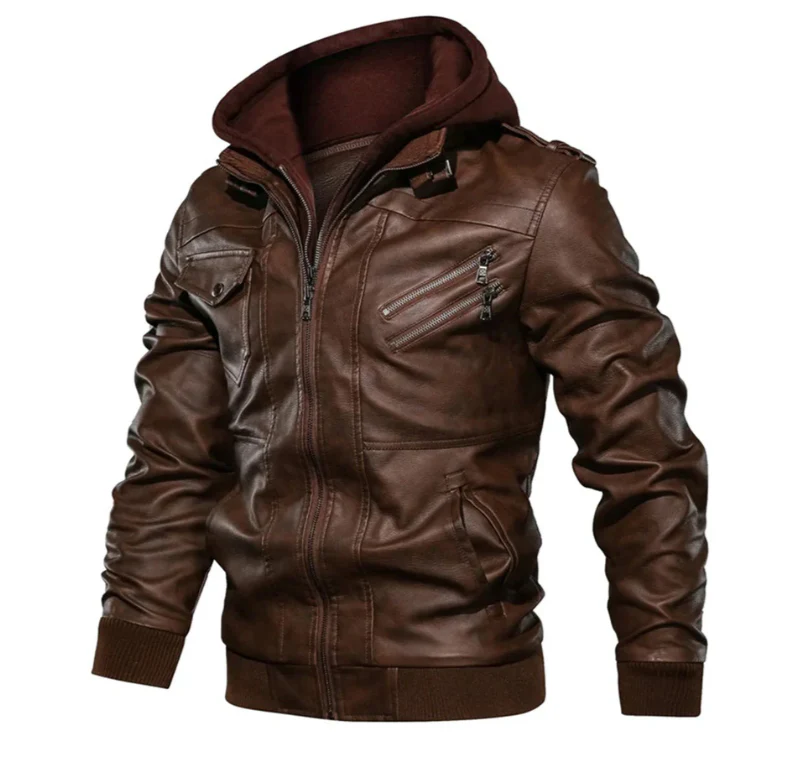 Heidi-Mode | Lederjacke mit Kapuze für Herren - Image 5