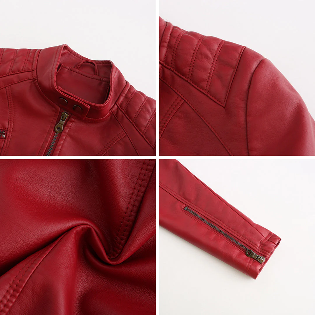 Heidi-Mode | Lederjacke für Damen - Modische Jacke mit Reißverschluss - Image 4