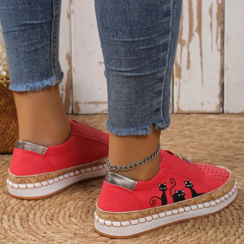 Heidi-Mode | Lässige Katzenmuster Schuhe - Image 10
