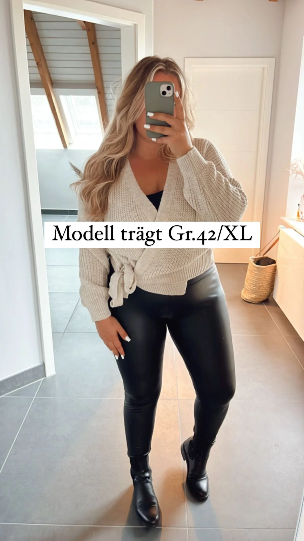 Heidi-Mode | Leggings Schwarz Art A043 - Image 4