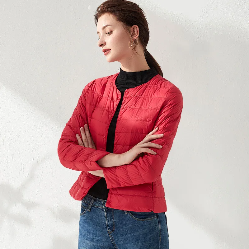 Heidi-Mode | Leichte, Kragenlose, Schlankmachende Daunenjacke für Frauen - Image 7