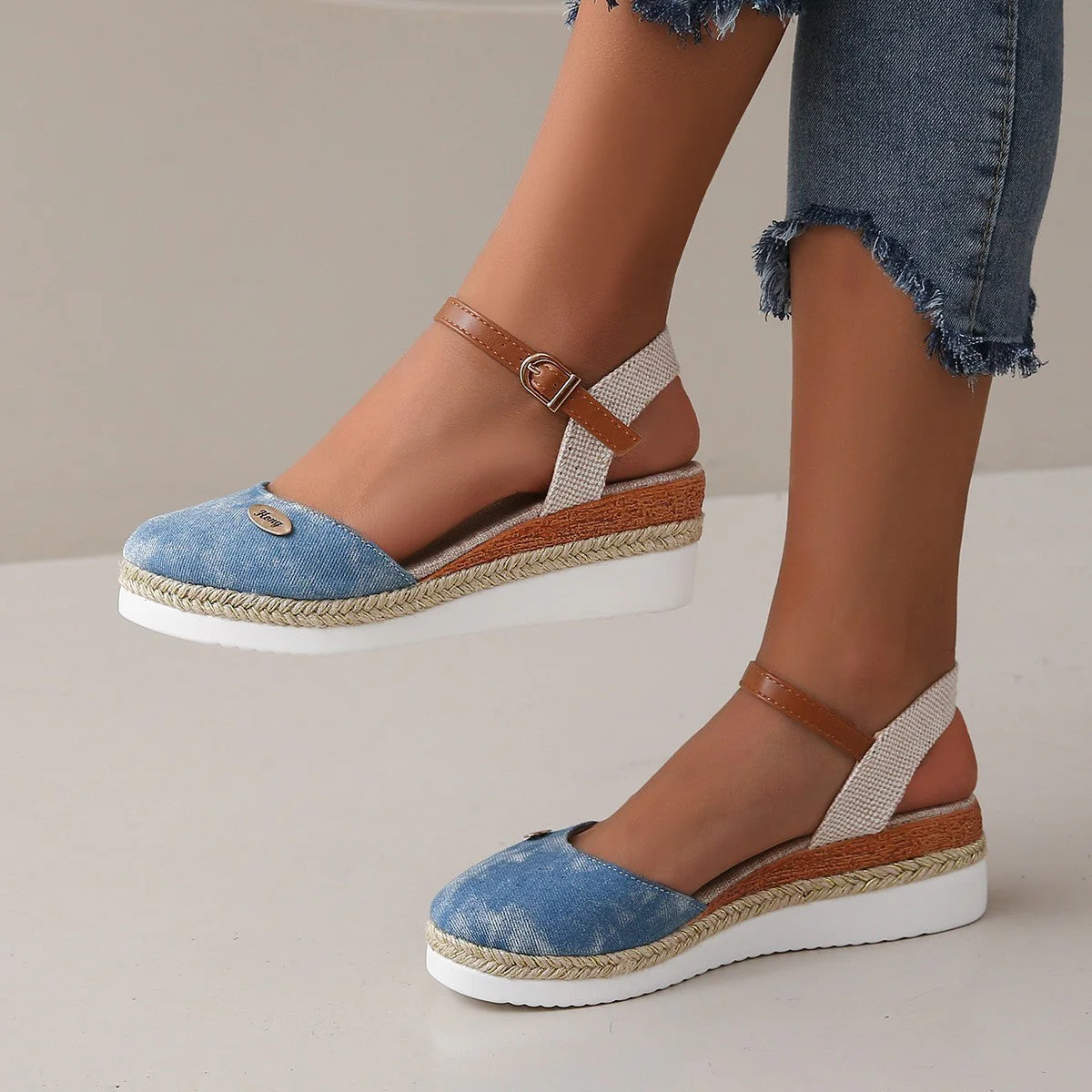 Heidi-Mode | Leichte Plattform Wedge Sandalen Aus Hanfseil - Image 6