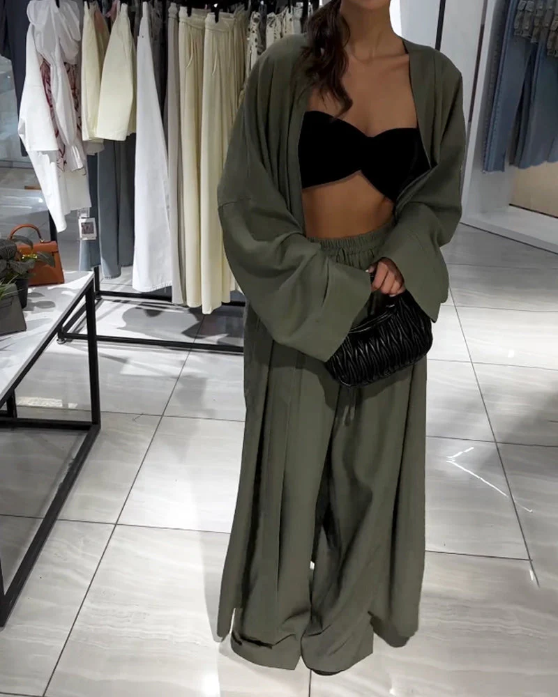 Heidi-Mode | Leinen Kimono und Hosen Satz - Image 3