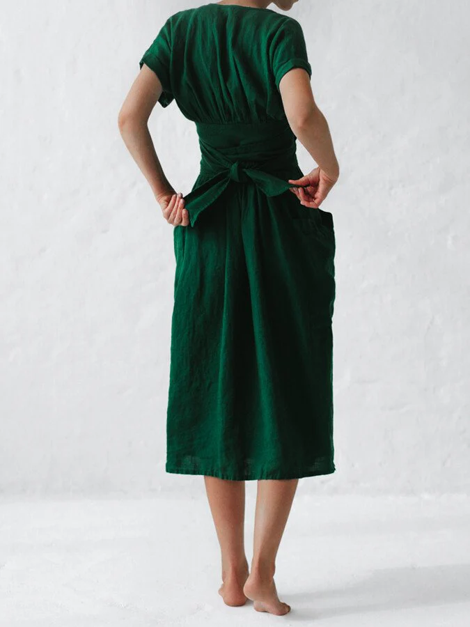 Heidi-Mode | Leinen Wickelkleid - Image 5
