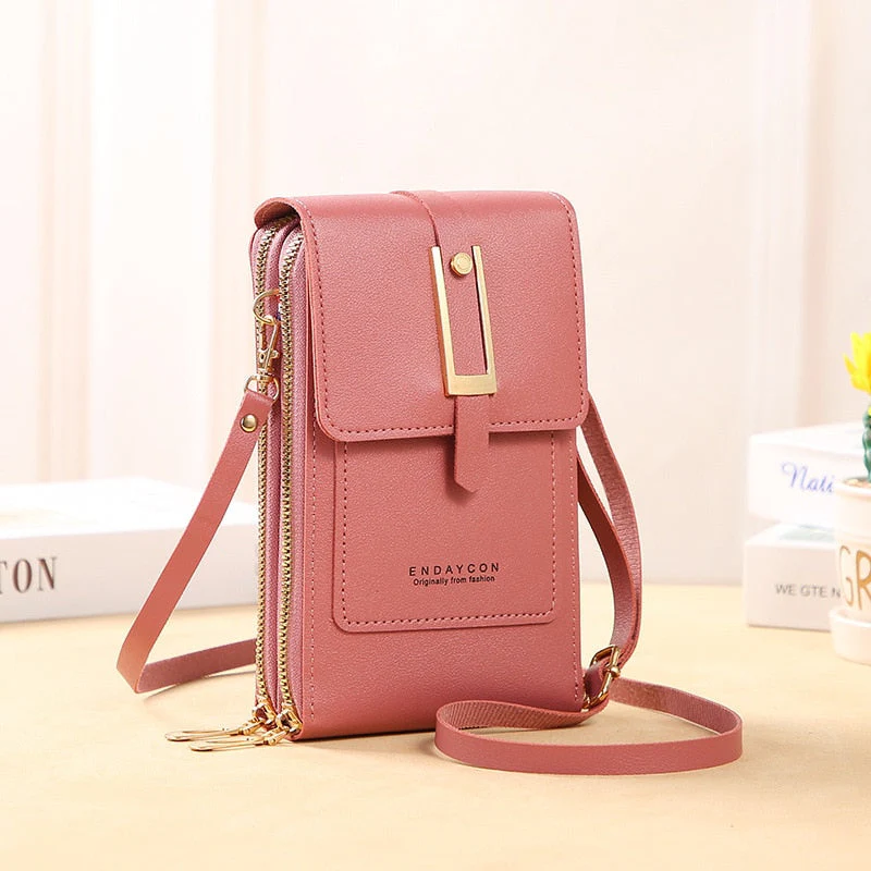 Heidi-Mode | Leder Smartphone Clutch Damen Handtasche mit Touchscreen-Fenster - Image 5