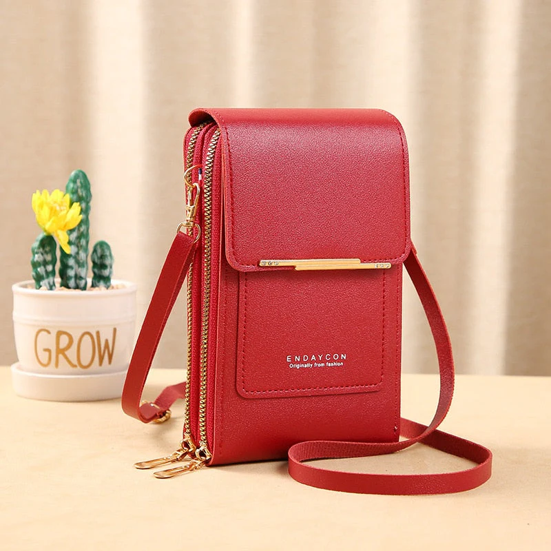 Heidi-Mode | Leder Smartphone Clutch Damen Handtasche mit Touchscreen-Fenster - Image 6