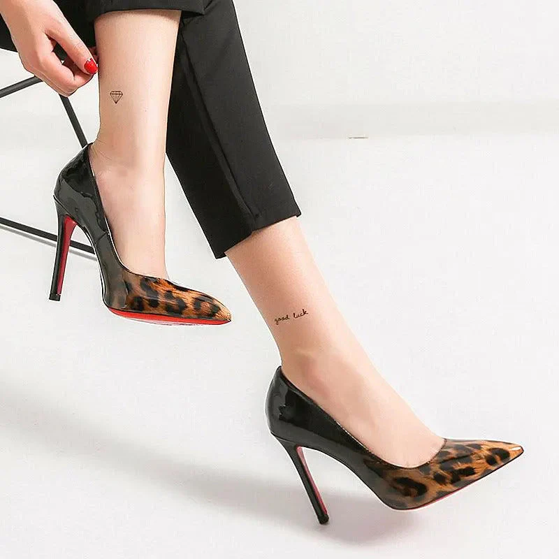 Heidi-Mode | Leopard Print Lace High Heels For Women - Image 3
