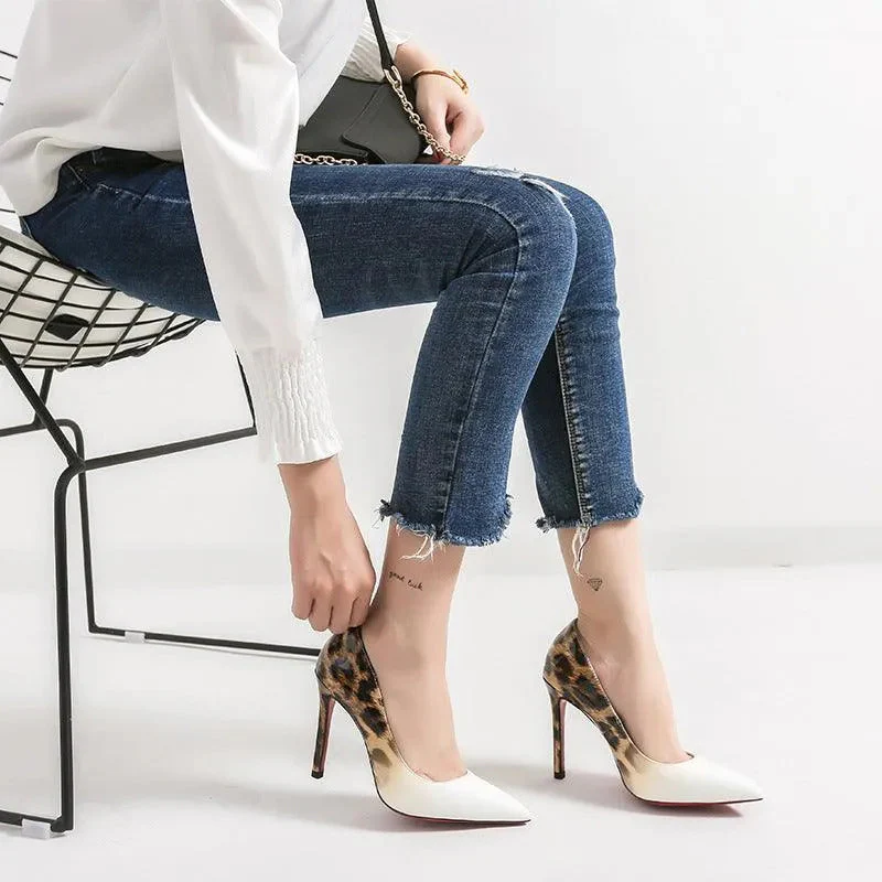 Heidi-Mode | Leopard Print Lace High Heels For Women - Image 5