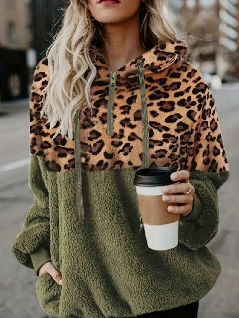 Heidi-Mode | Leopardenmuster Farbblock Pullover - Image 5