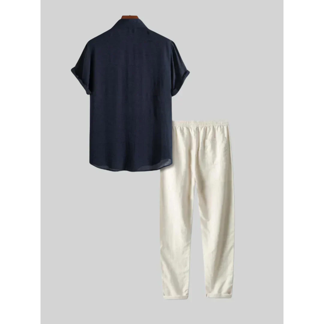 Heidi-Mode | Linen Outfit Set - Lässige - Florenz Bei Nacht