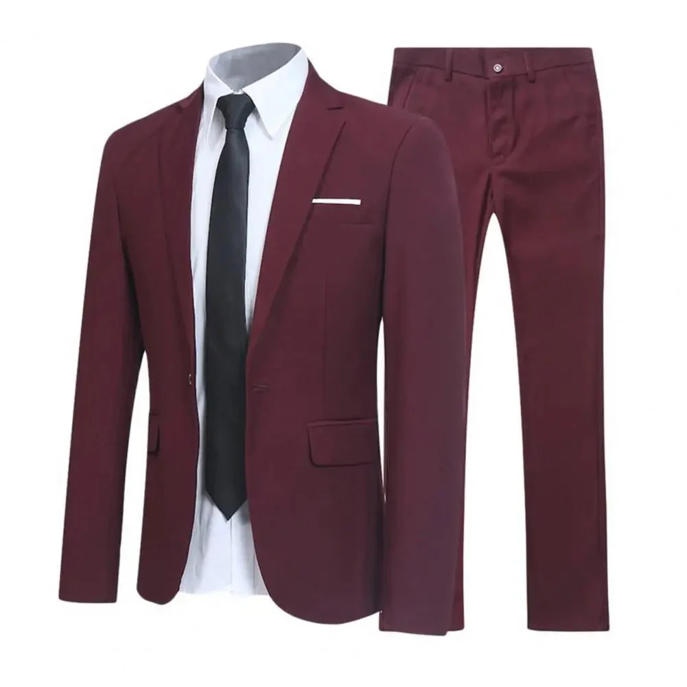 Heidi-Mode | Locker Geschnittenes Anzug Satz mit Revers Blazer und Hose für Männer - Image 2