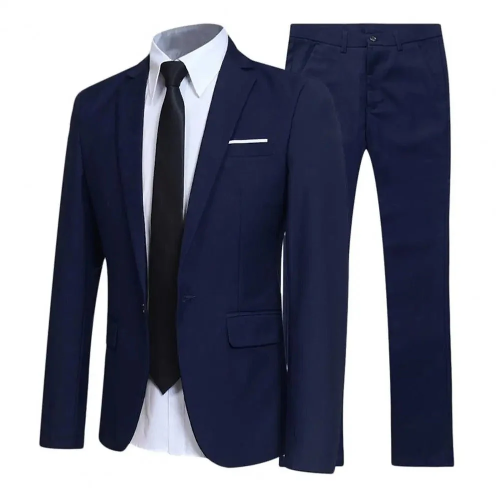 Heidi-Mode | Locker Geschnittenes Anzug Satz mit Revers Blazer und Hose für Männer - Image 5
