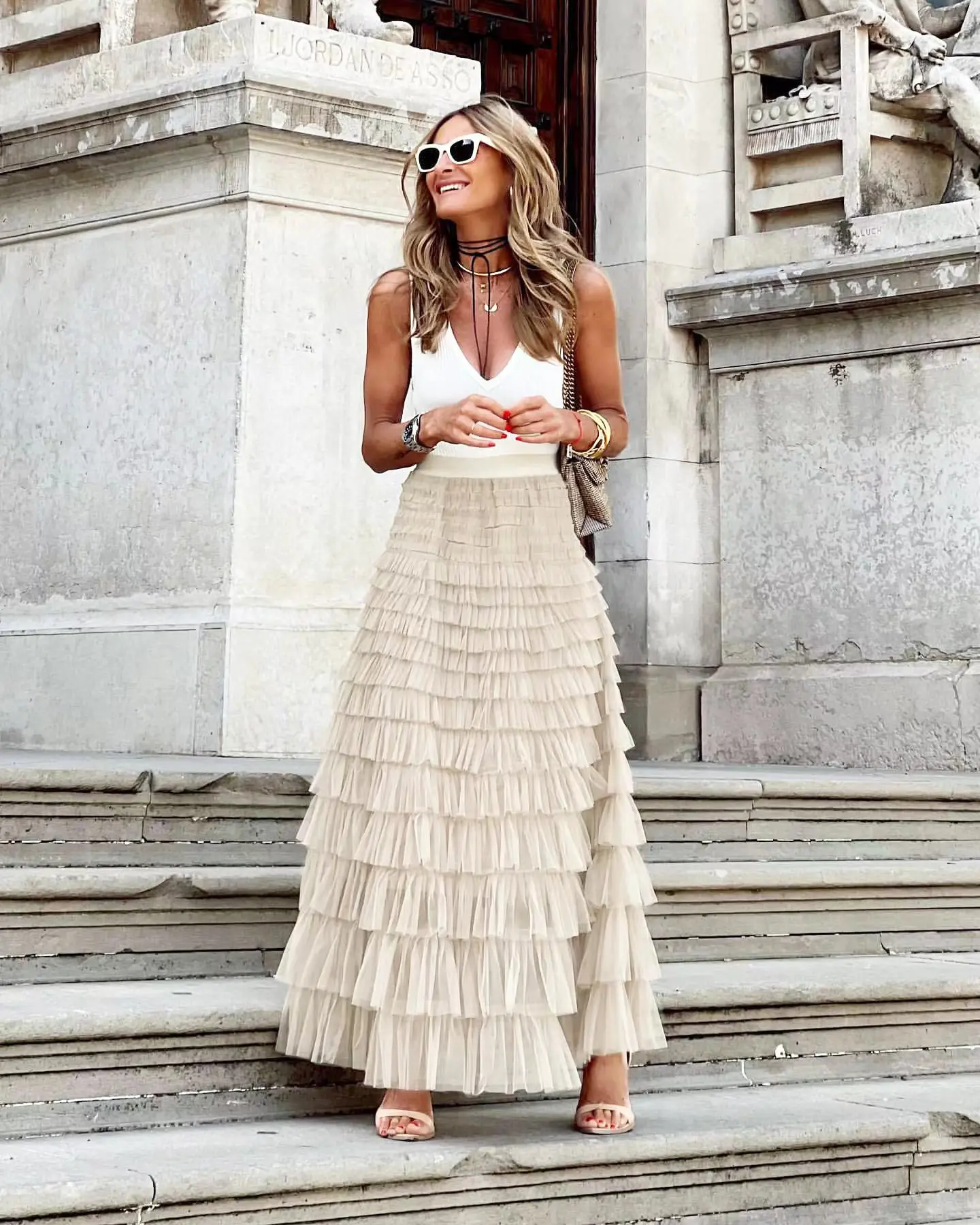 Heidi-Mode | Lässig Damen Solide Ballkleid Lange Rock Tüll Hohe Taille Plissierte Tutu Rock Elegante Damen Wildes Netz Dating Maxi Röcke Drop - Image 14