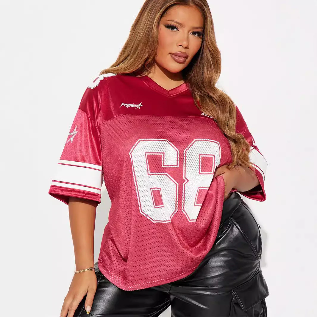 Heidi-Mode | Lockeres Sportliches Kurzarm-Jersey-T-Shirt