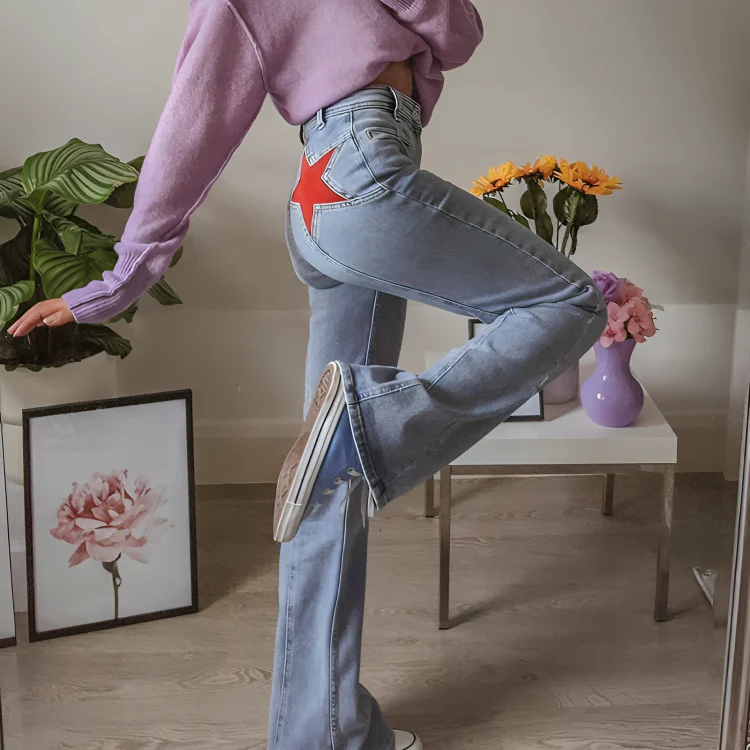 Heidi-Mode | Loose Fit Jeans mit Sternen - Image 2