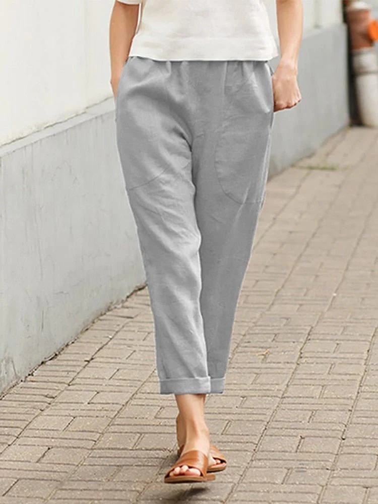 Heidi-Mode | Loose Fit Taschen Leinenhosen Damenbekleidung - Image 3