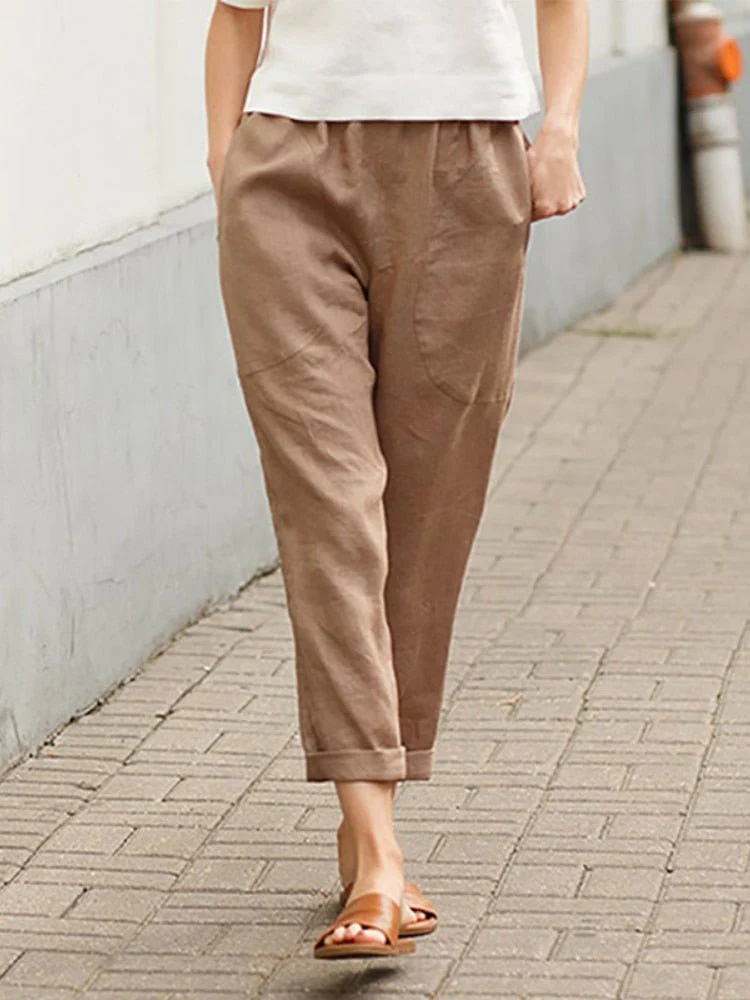 Heidi-Mode | Loose Fit Taschen Leinenhosen Damenbekleidung - Image 5