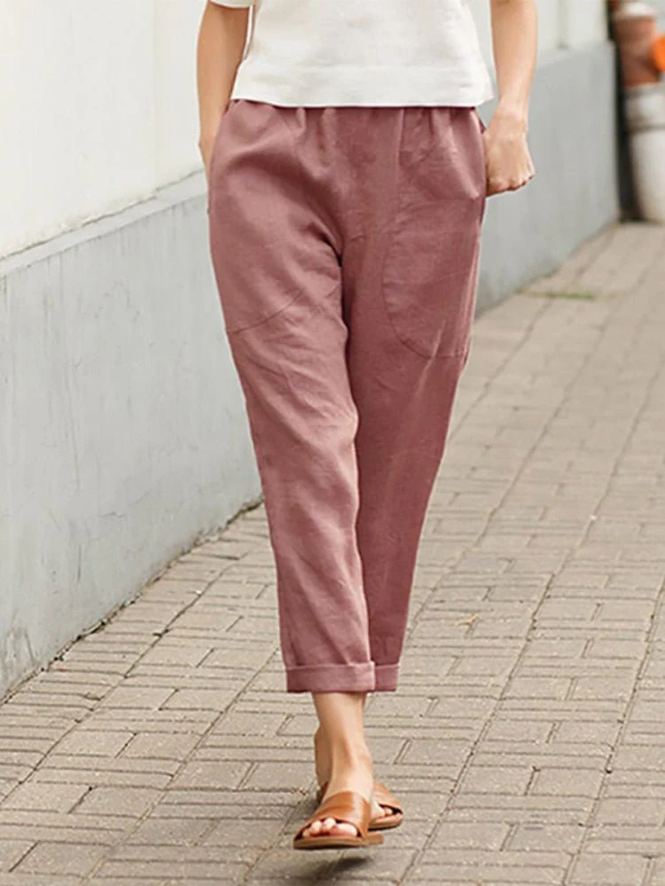 Heidi-Mode | Loose Fit Taschen Leinenhosen Damenbekleidung - Image 8