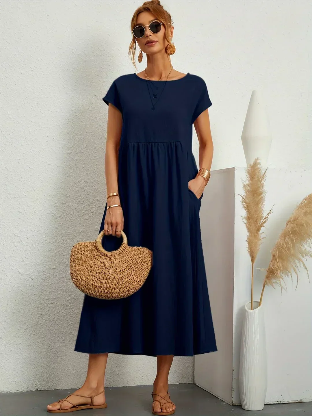 Heidi-Mode | Casual Elegant Baumwolle und Leinenkleid